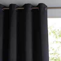 Штора Затемняющая и термоизолирующая с люверсами 260 x 145 см черный MOONDREAM  фото, kupilegko.ru